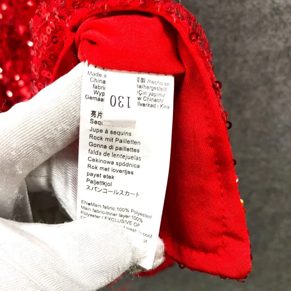 Lolanta Girls Dance Costume Dress Size 6-7 (130) Red Sequin‎ Sleeveless Jazz